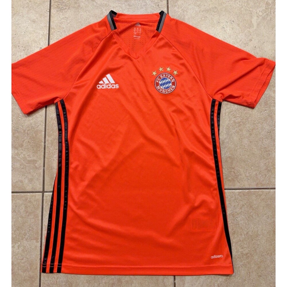 Bayern Munich Jersey Mens Small Orange Training Futbol Shirt Adidas Soccer
